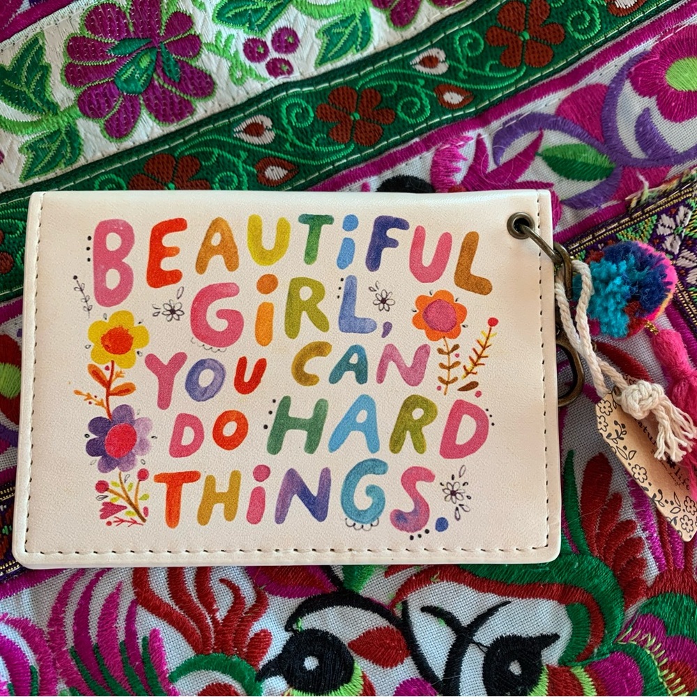 Beautiful Girl You Can Do Hard Things small wallet Natural Life - Picture 7 of 7